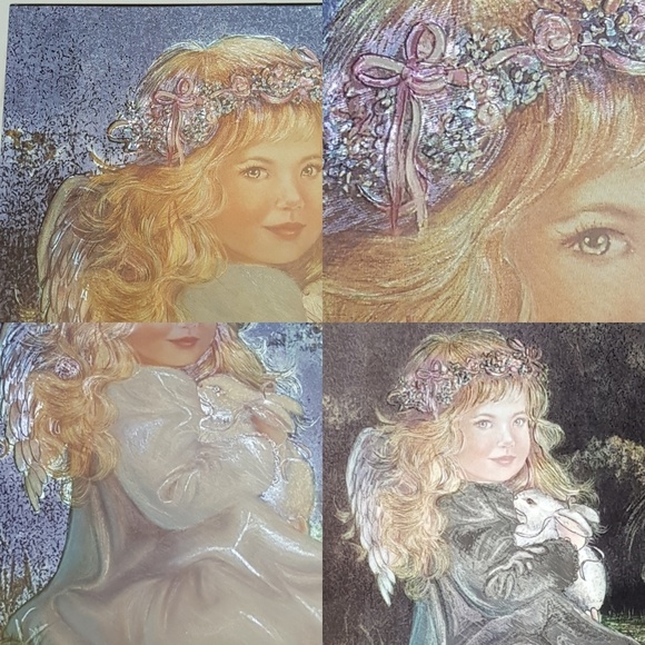 VTG RARE Foiled Print Fairy Angels Care Boho Frame - Picture 5 of 8